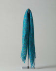 Oversized Goa Silk Sari Scarf - Blue tones