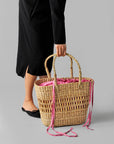 Oversized Straw bags - Pink/Red tones