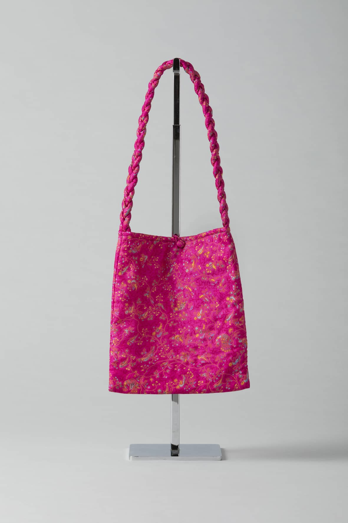 Square Silk Sari Pouch - Pink tones
