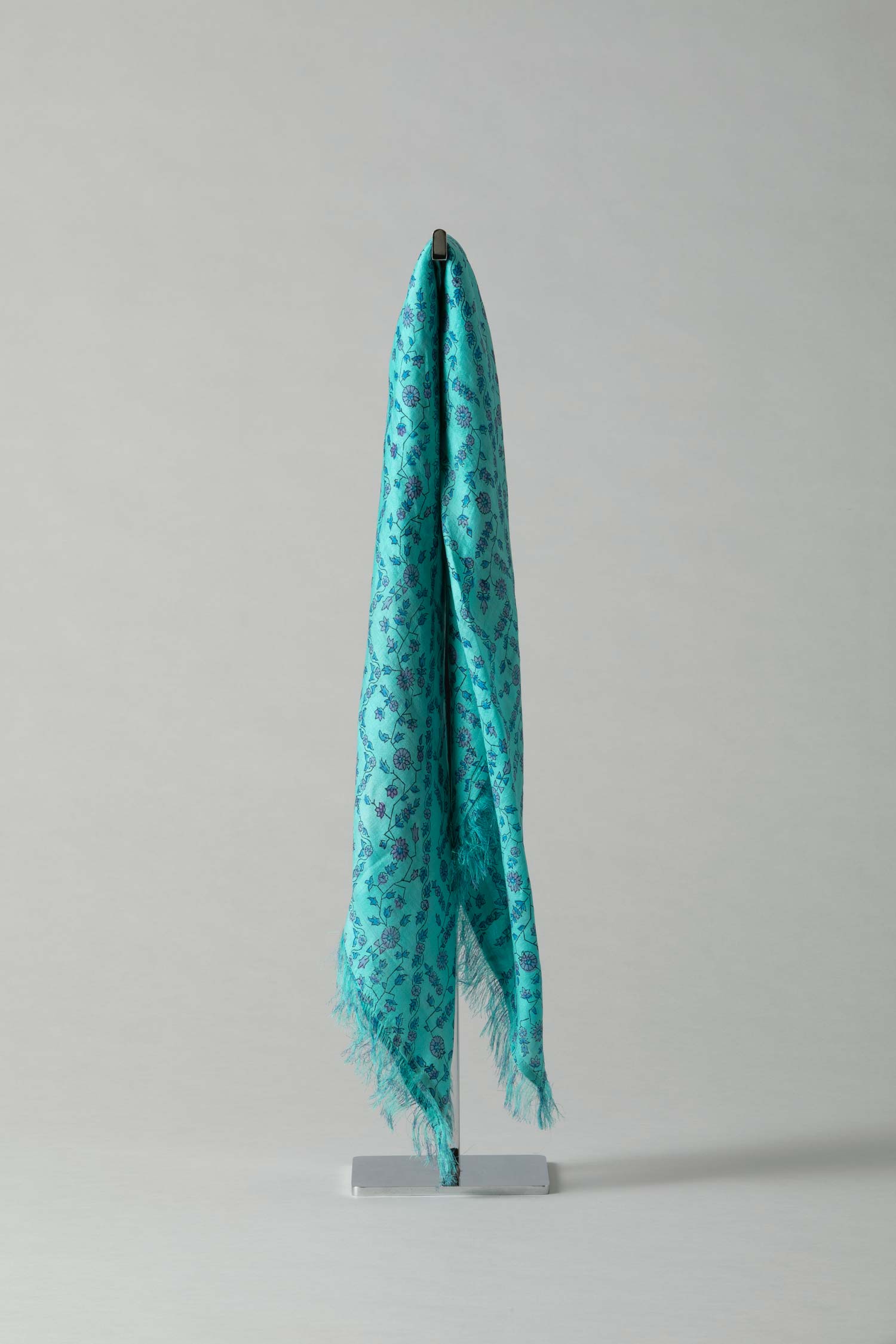 Oversized Goa Silk Sari Scarf - Blue tones