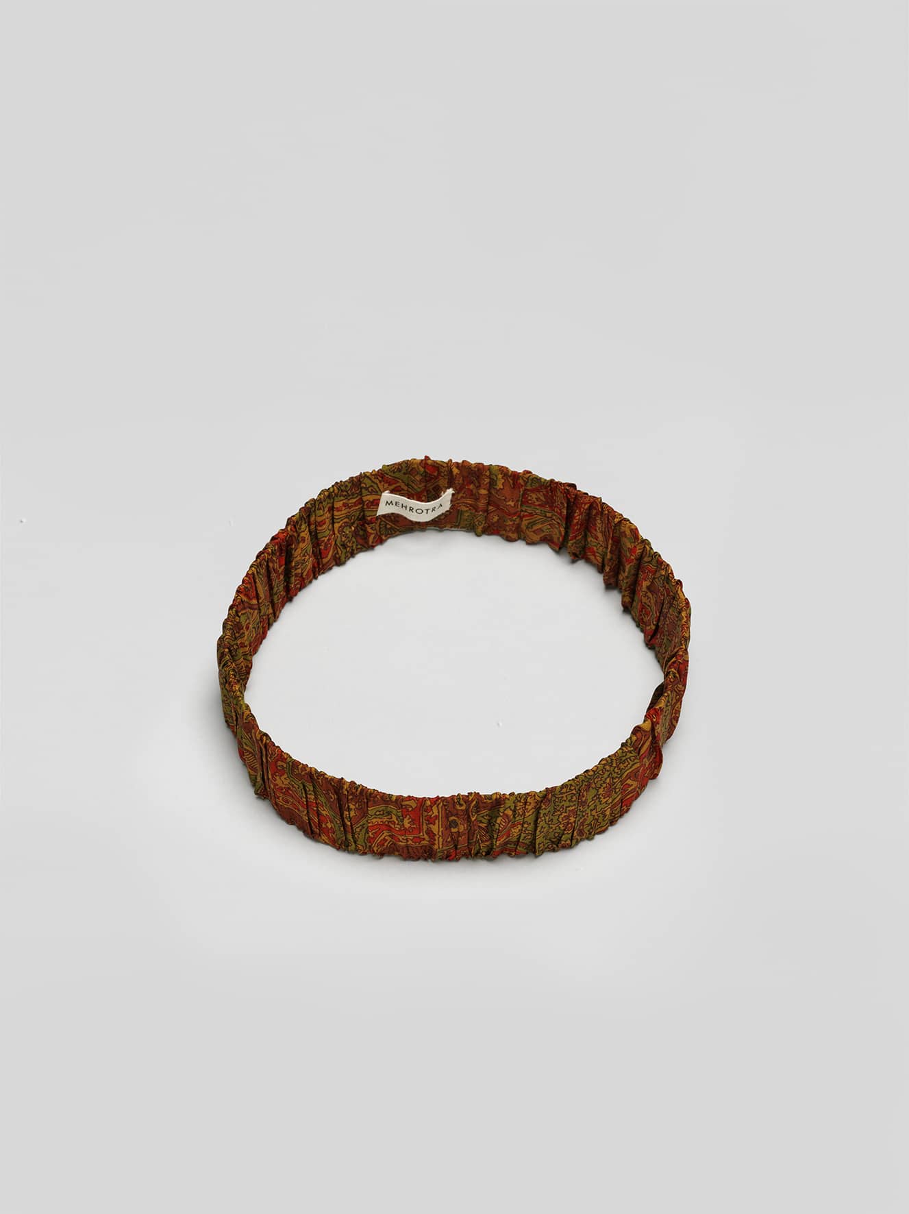 Silk Headband - Brown / Gold tones